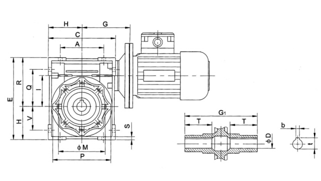 NMRV減速機(jī)電機(jī)參數(shù)圖